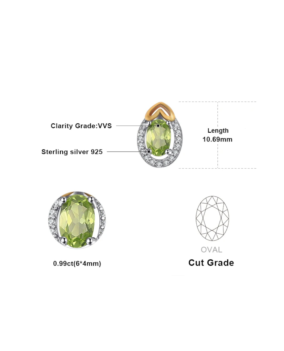 natural green peridot studs