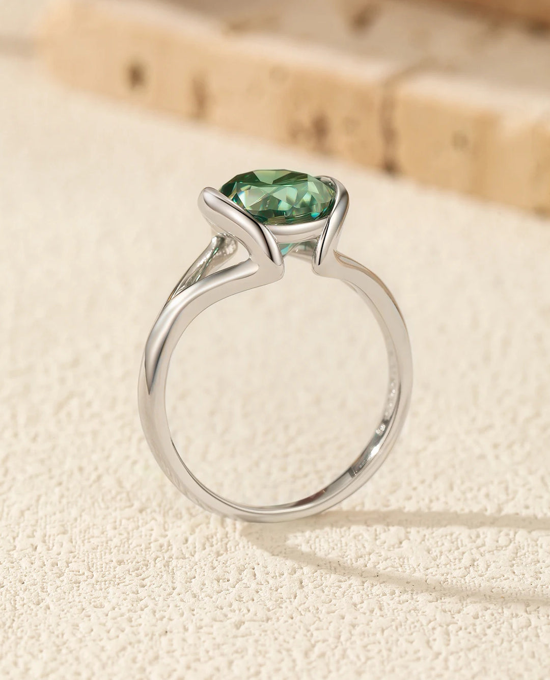 verde oval solitaire ring