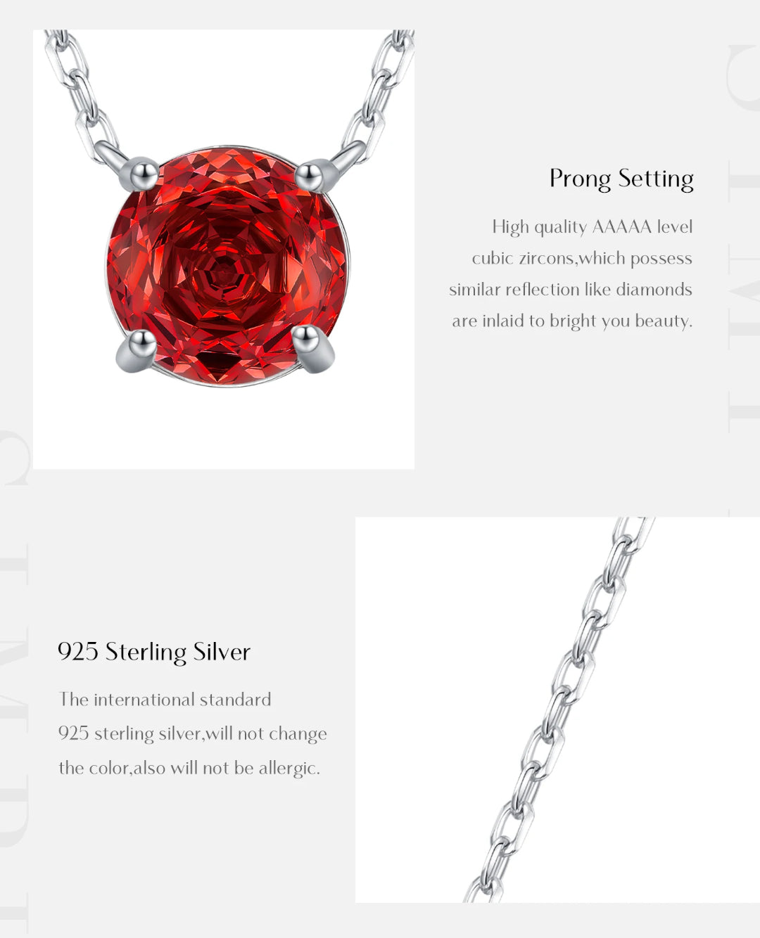 red rose-cut cz necklace