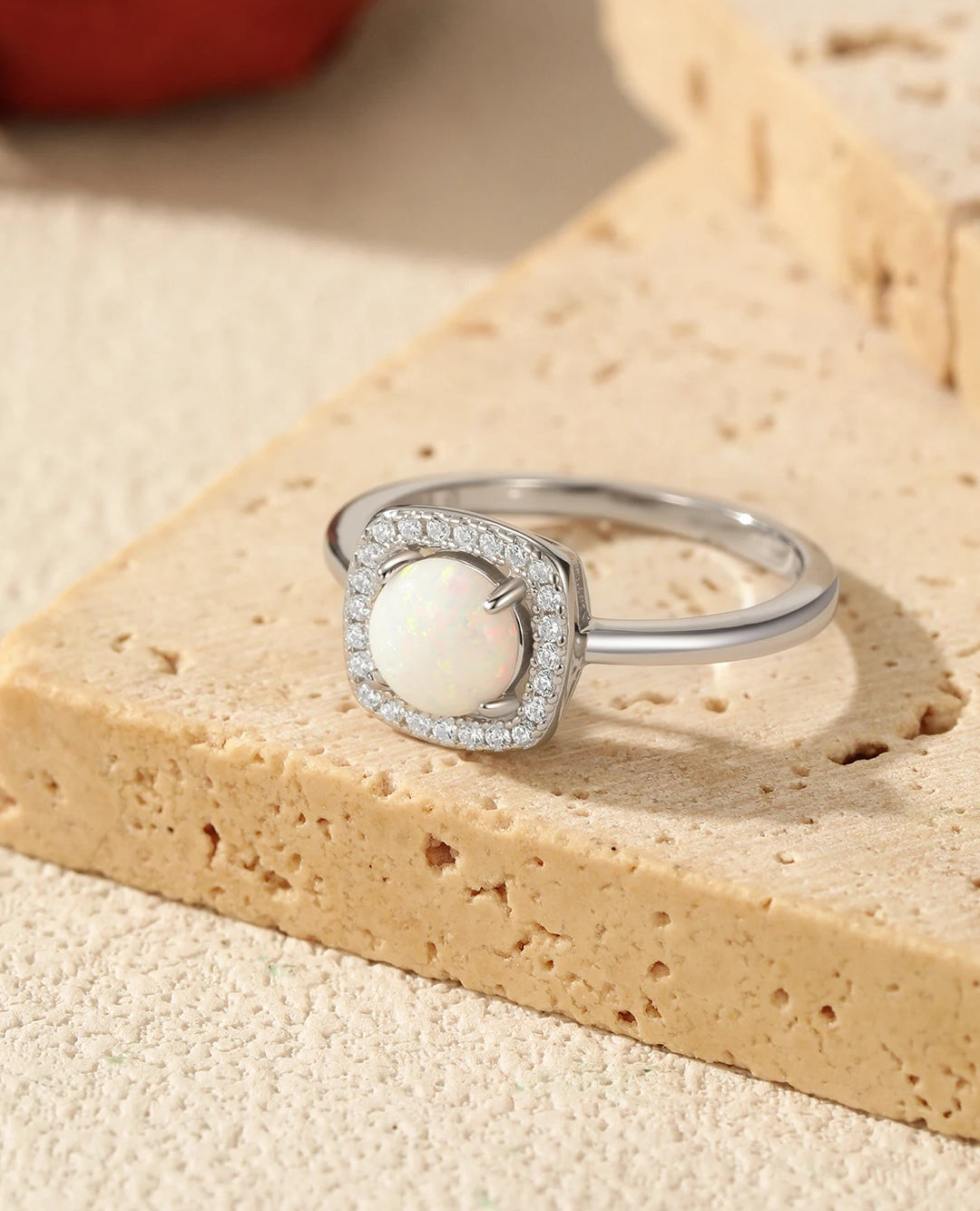 opal halo ring