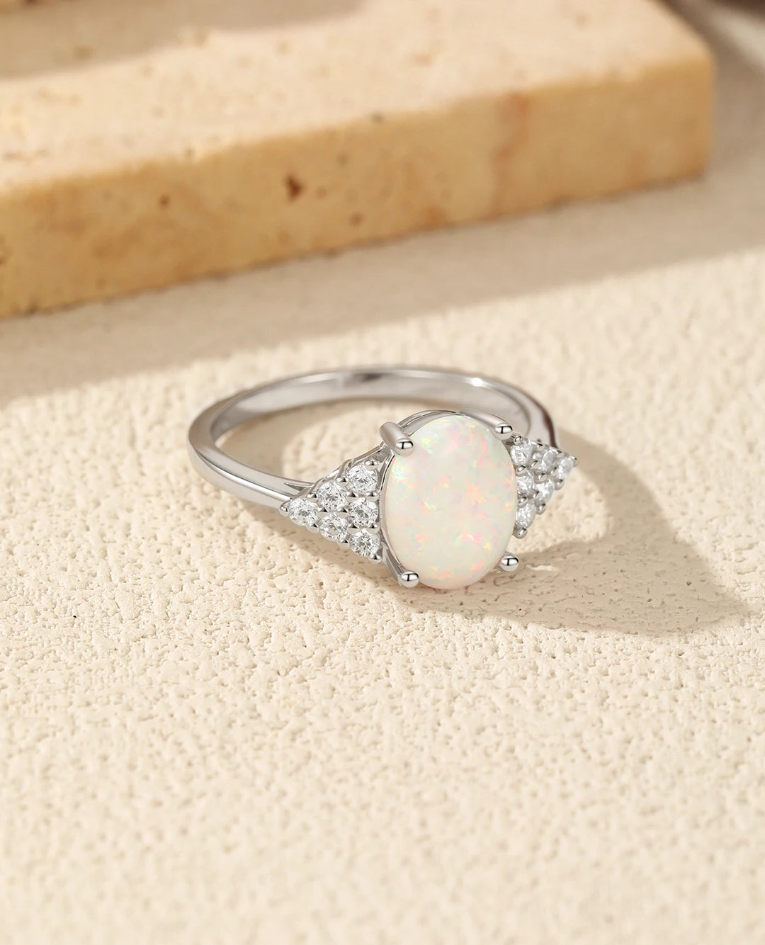 oval opal ring & stud set