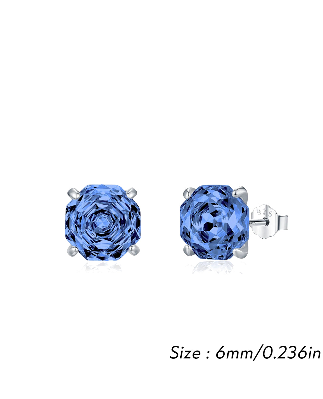 tanzanite-blue zircon stud earrings