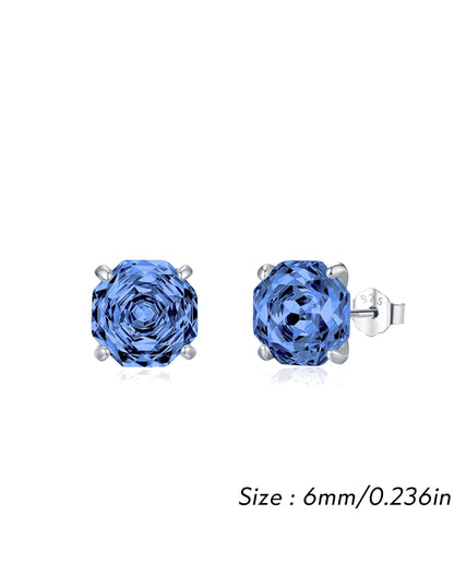 Tanzanite-Blue Zircon Stud Earrings