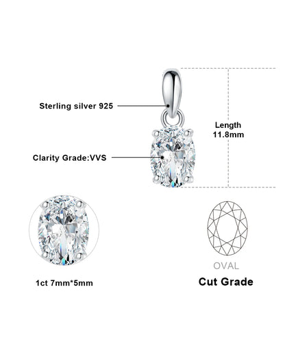 Classic Oval Moissanite Pendant