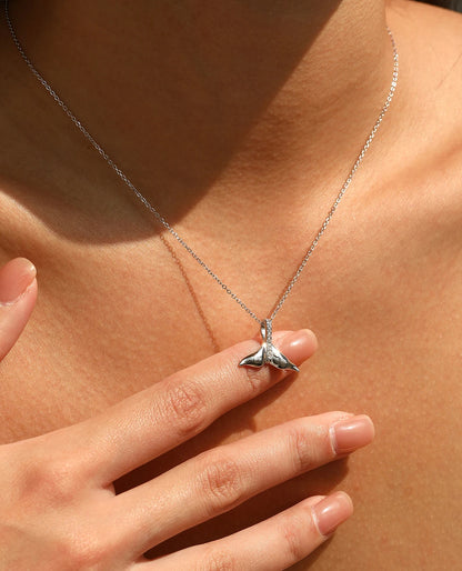 Mermaid Tail CZ Pendant Necklace