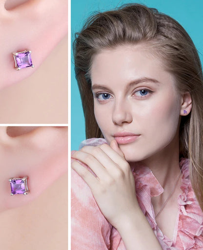 Square Studs in Sterling Silver