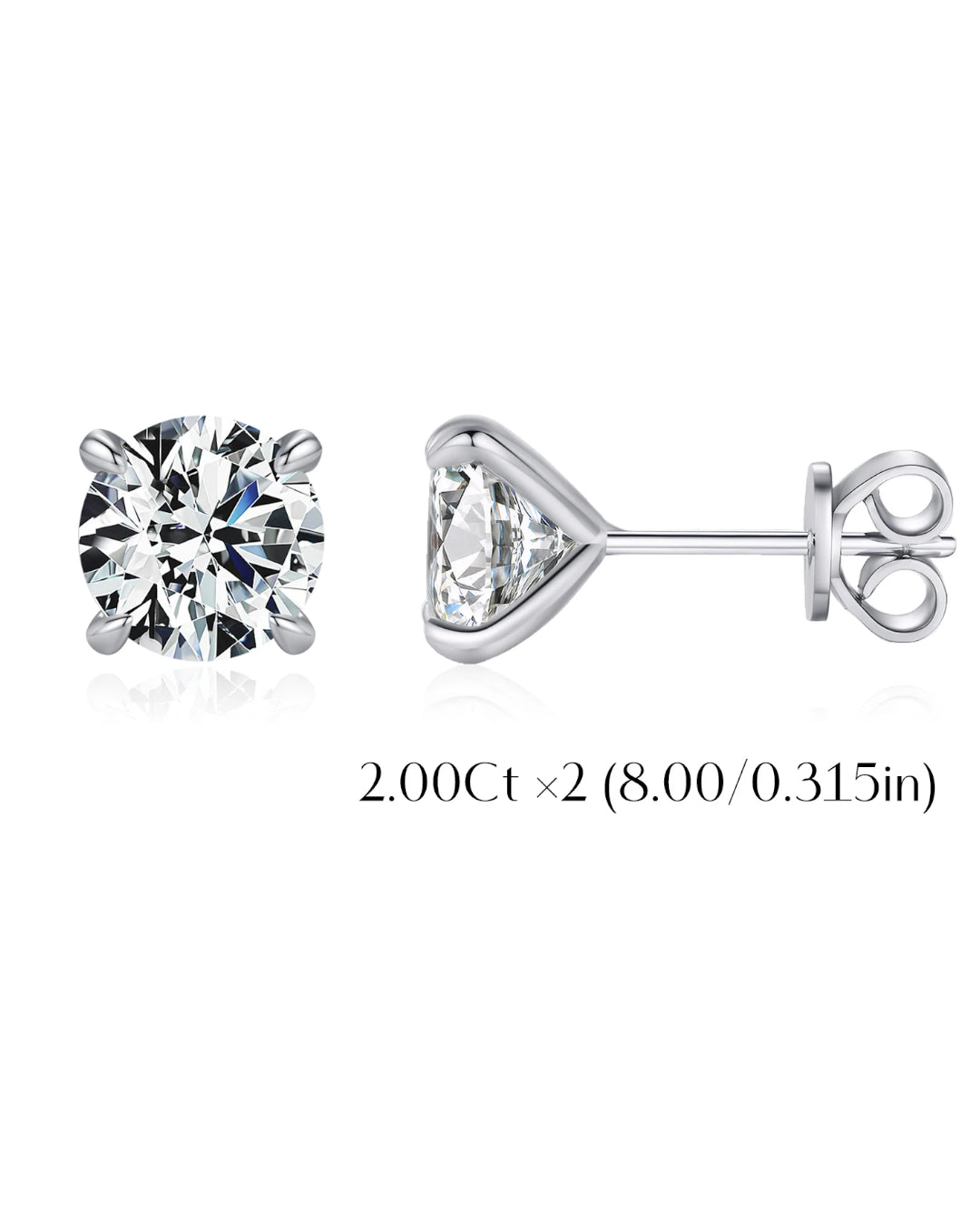 classic round moissanite solitaire studs