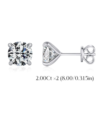Classic Round Moissanite Solitaire Studs
