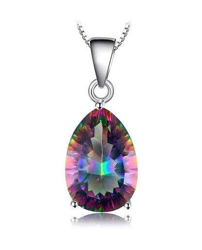 Rainbow Mystic Quartz Pear Pendant