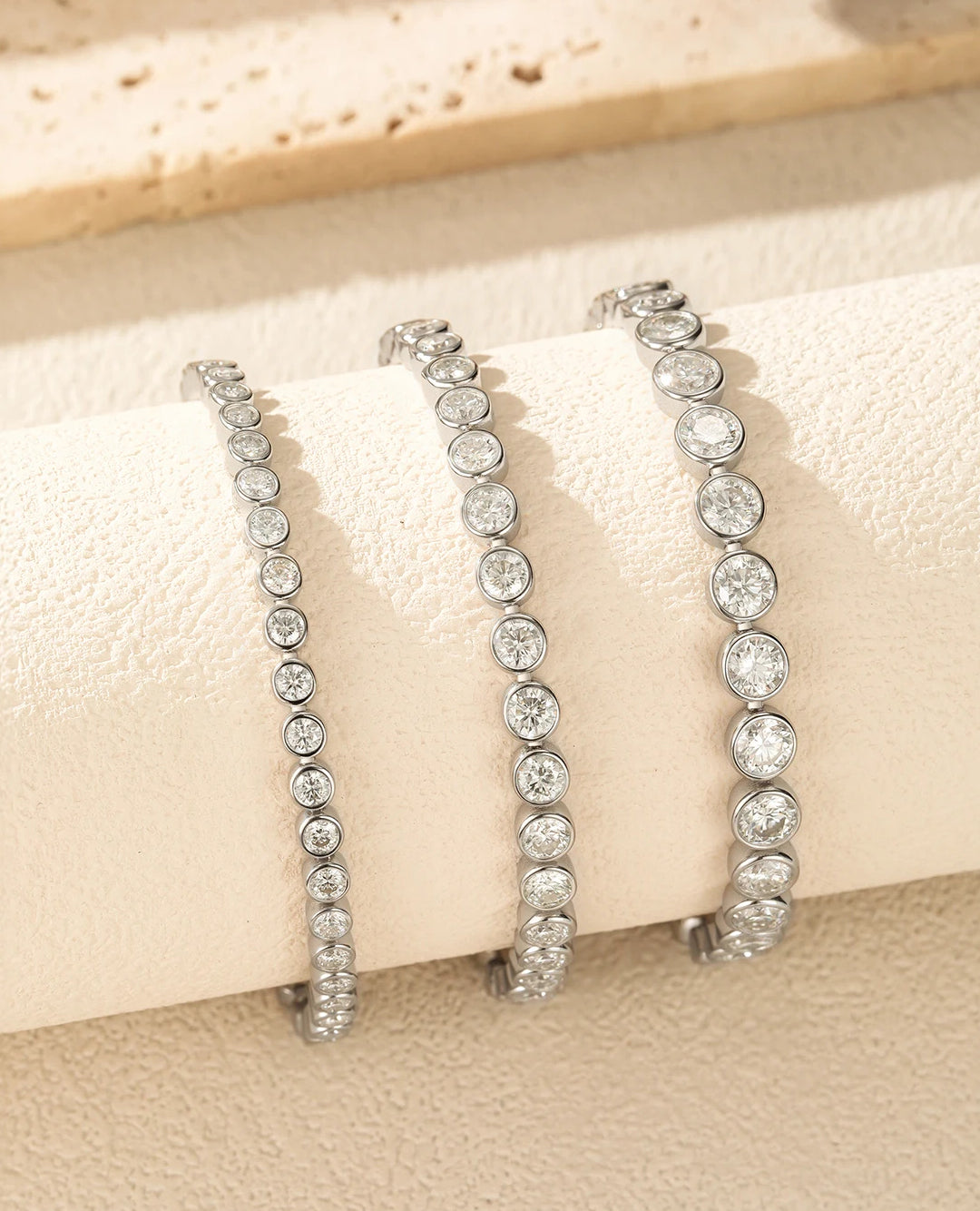 classic round moissanite bracelet