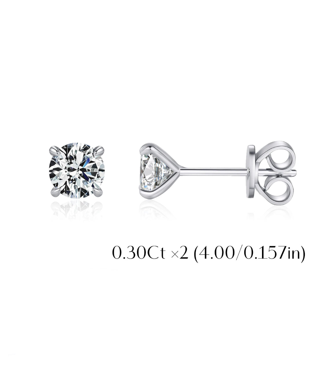 classic round moissanite solitaire studs