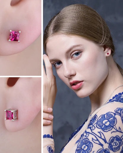Square Studs in Sterling Silver