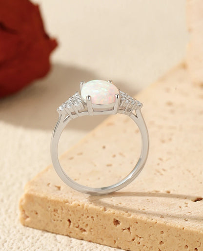 Oval Opal Ring & Stud Set