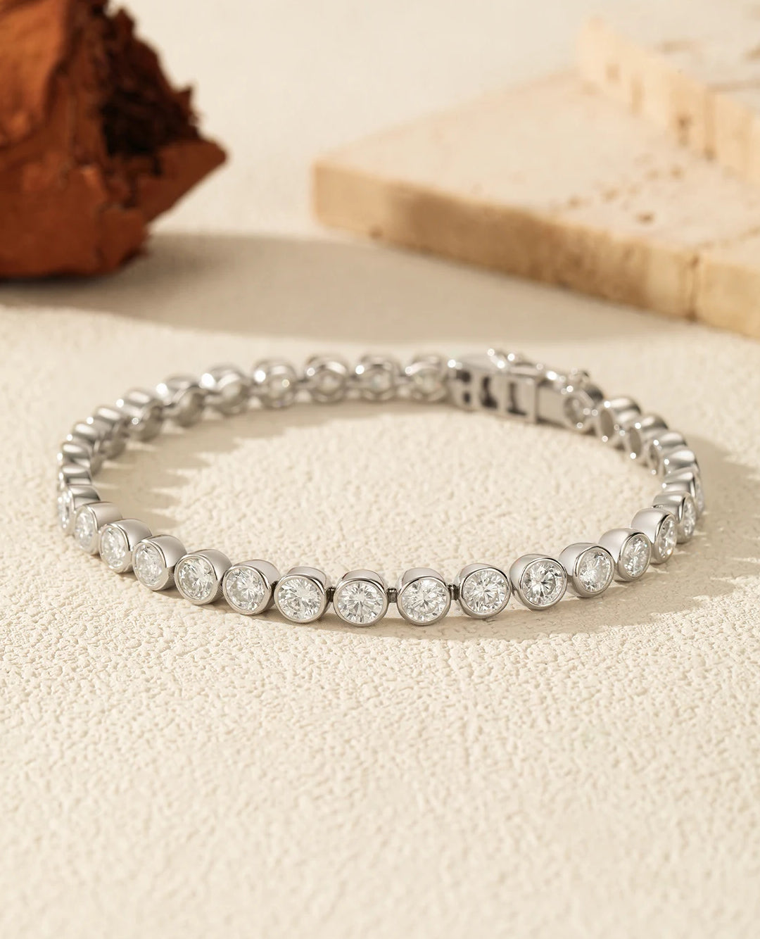 classic round moissanite bracelet