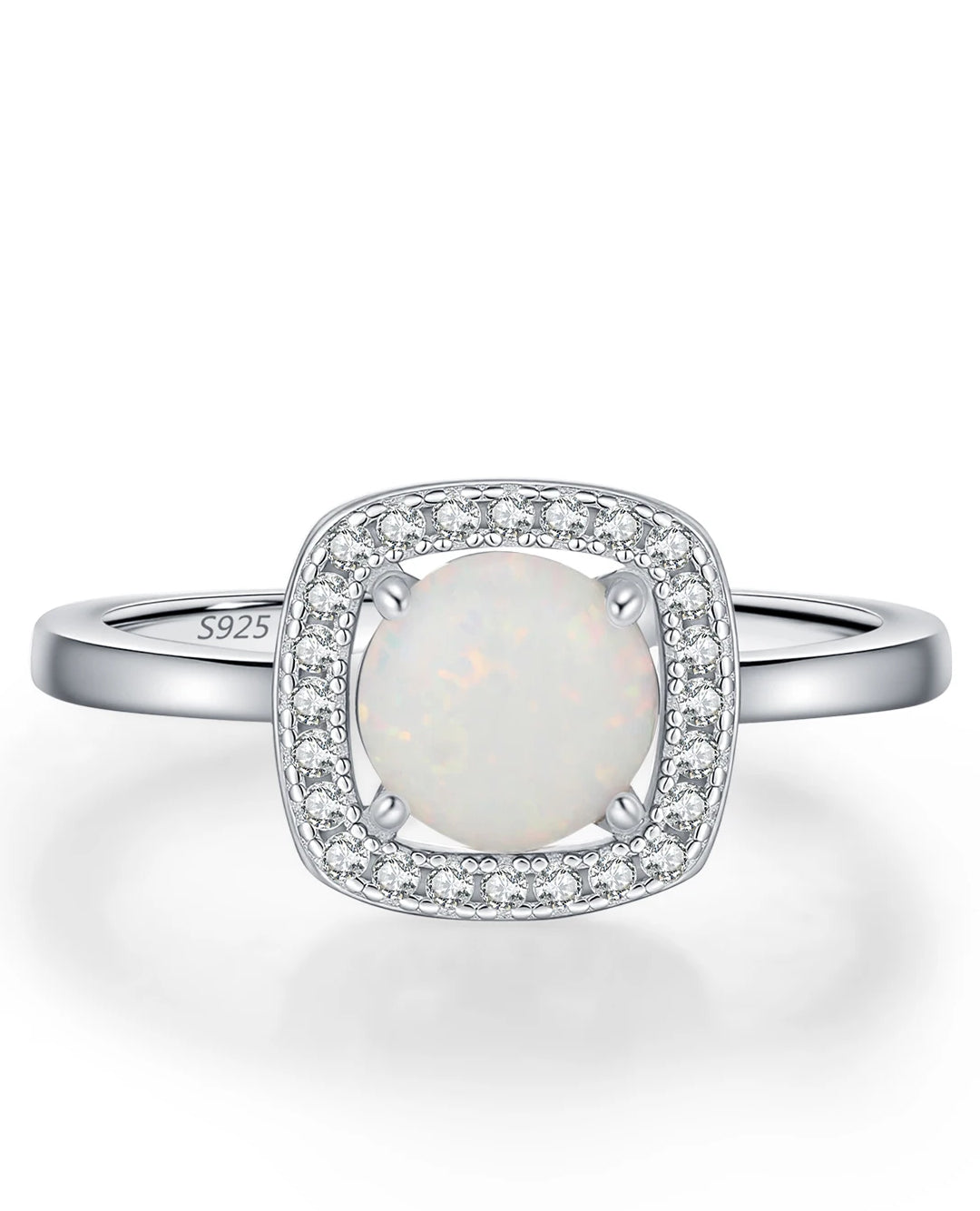 opal halo ring