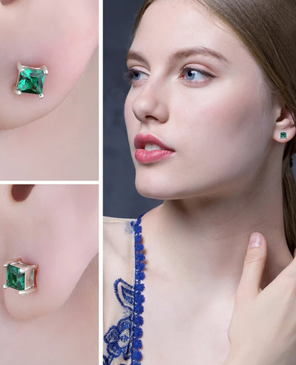 Square Studs in Sterling Silver