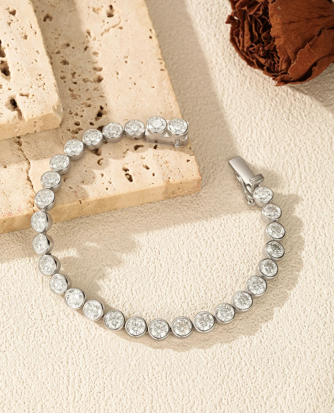 classic round moissanite bracelet