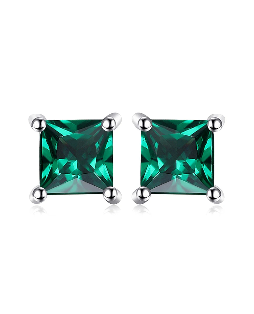 square studs in sterling silver