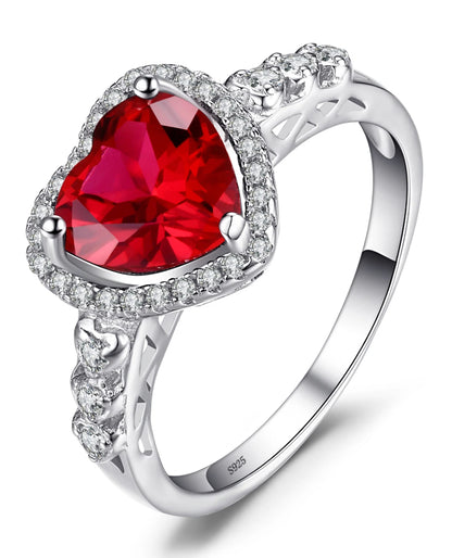 Heart-Cut Red Ruby Ring