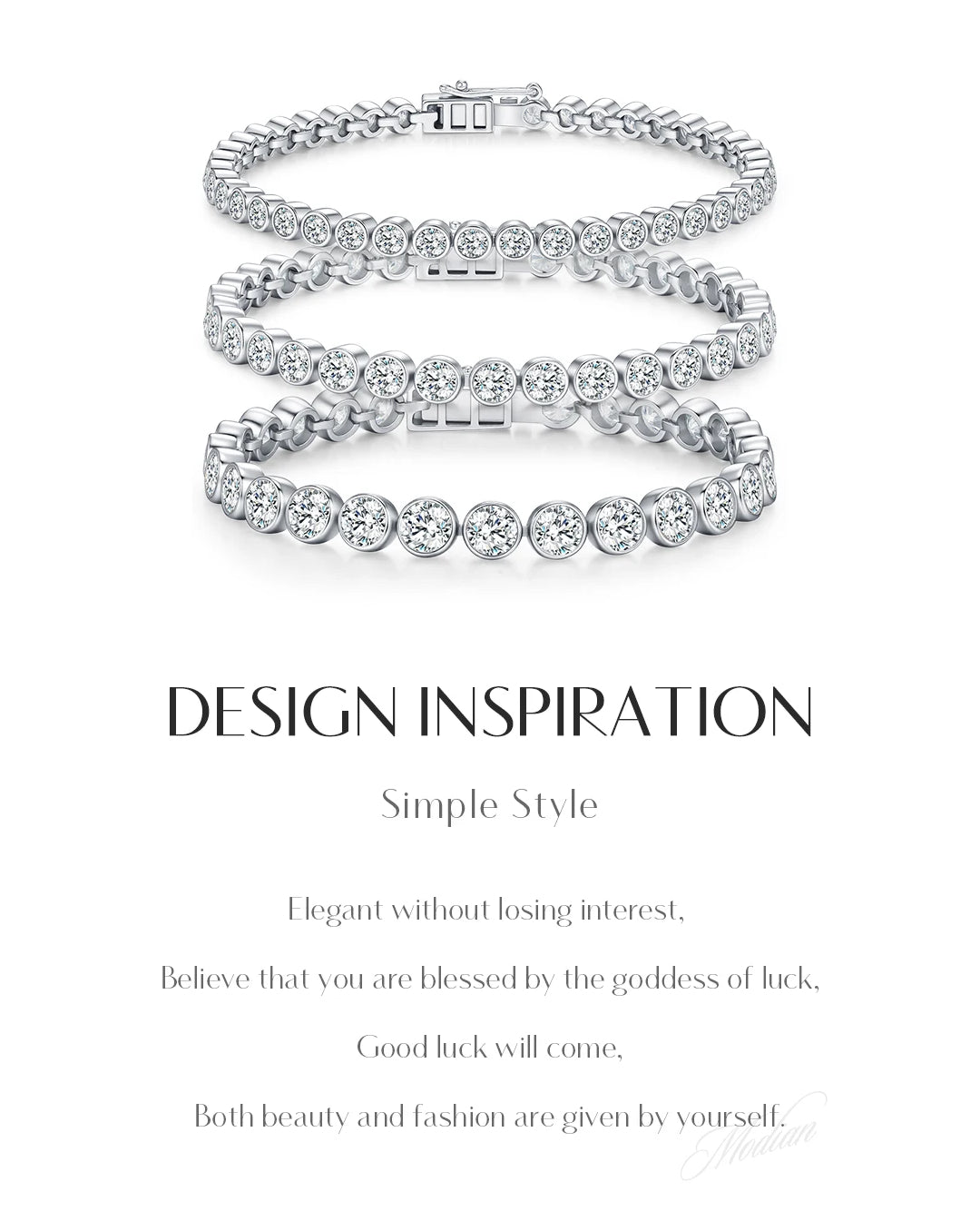 classic round moissanite bracelet