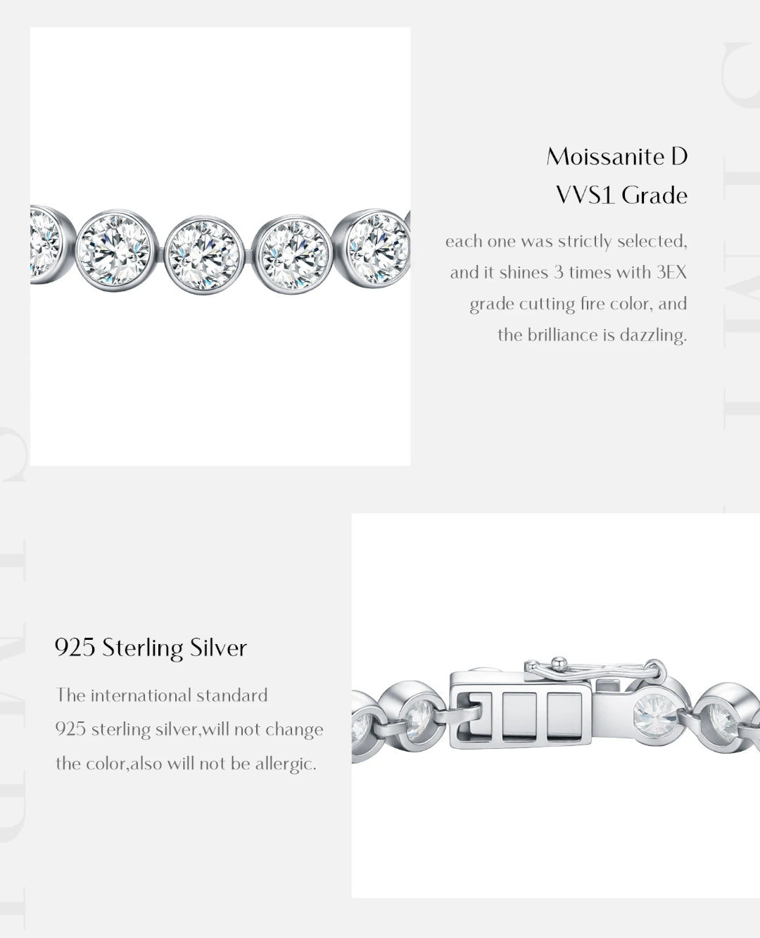 classic round moissanite bracelet