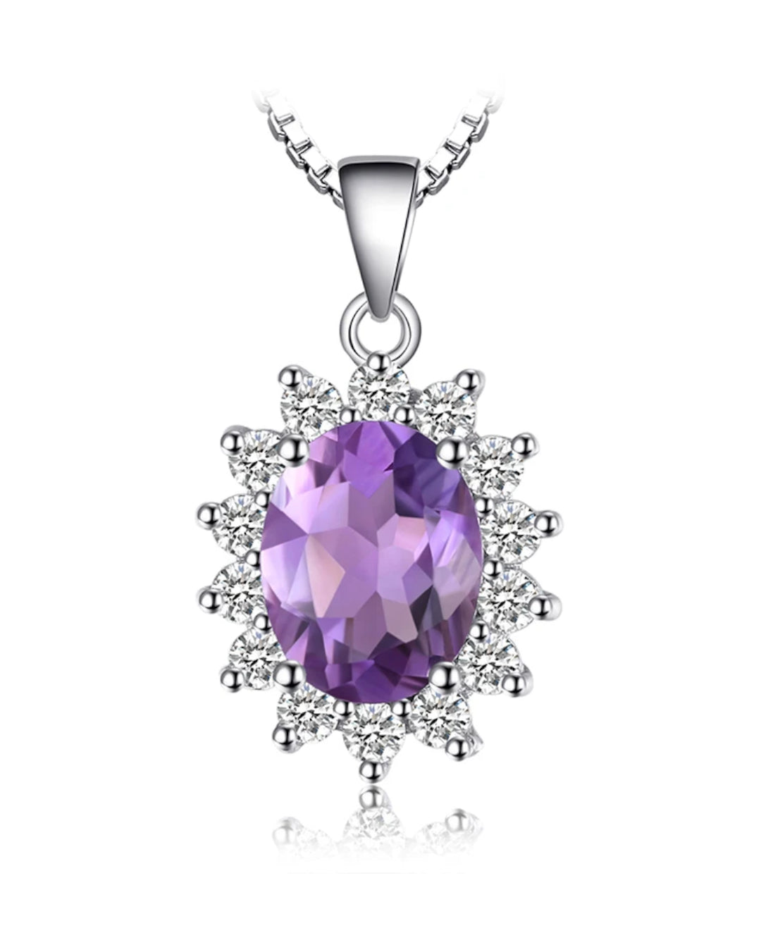 created blue sapphire oval pendant