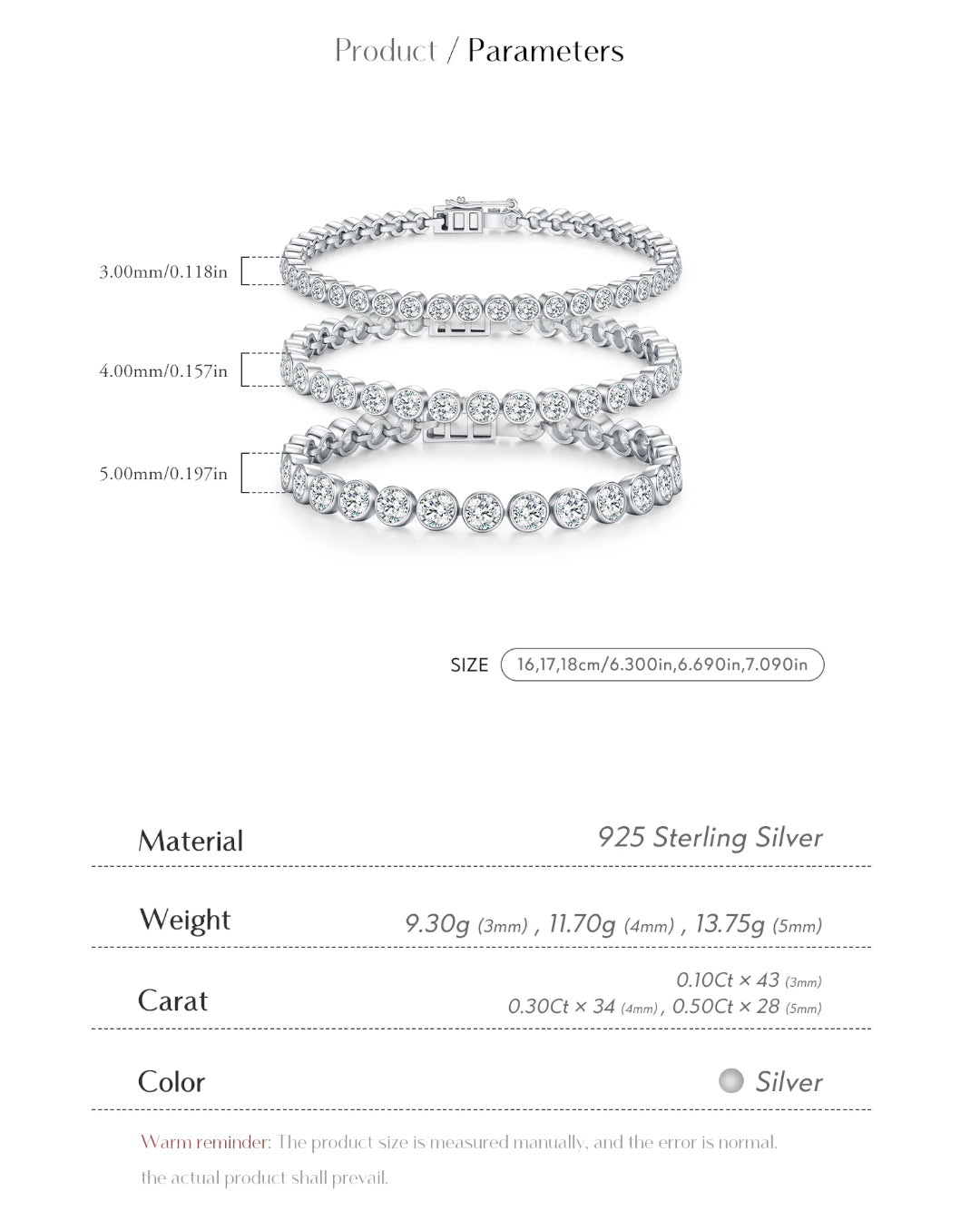 classic round moissanite bracelet