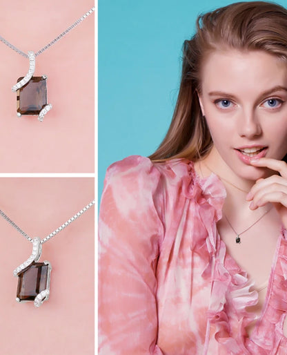 Smoky Quartz Rectangle Pendant