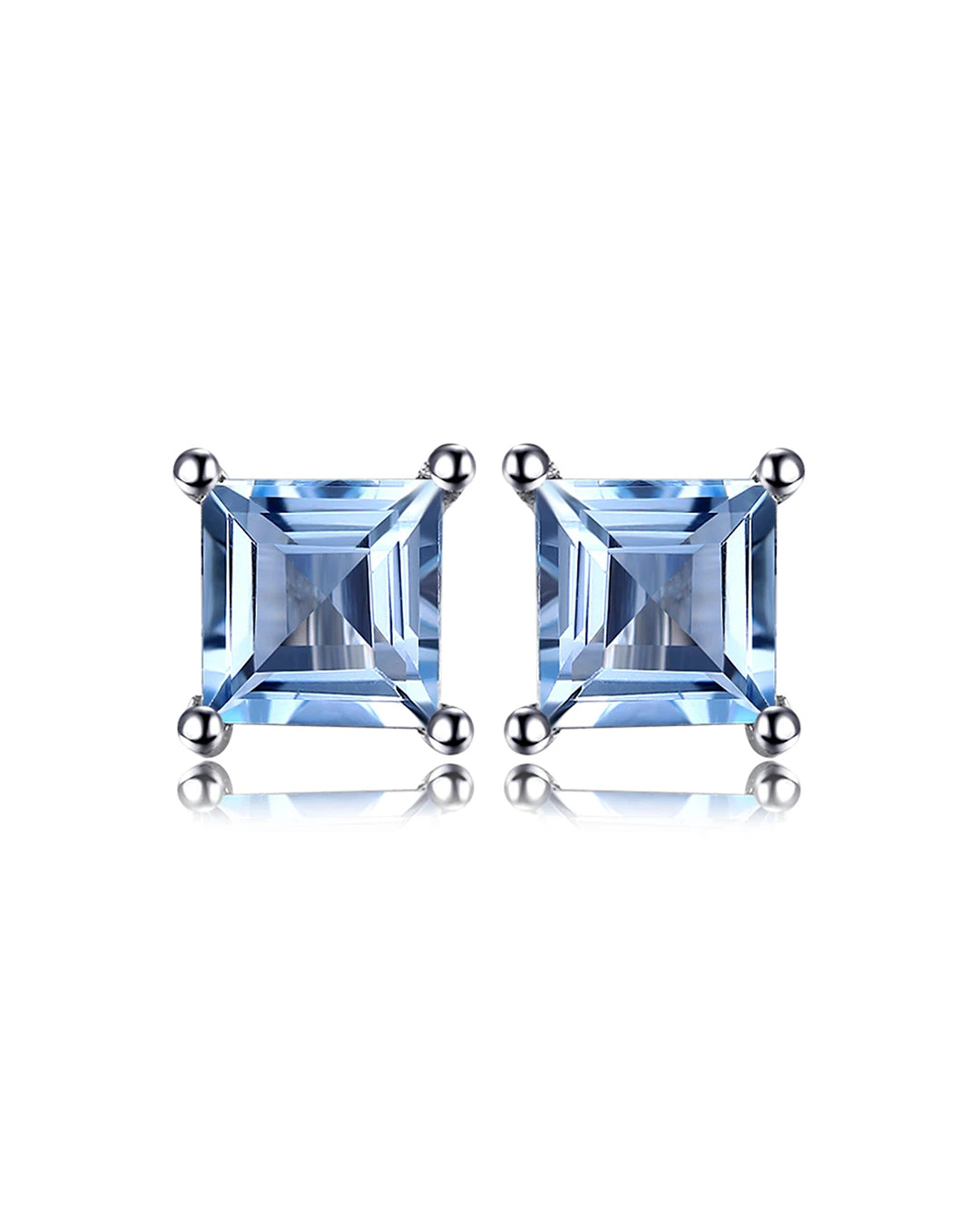 square studs in sterling silver