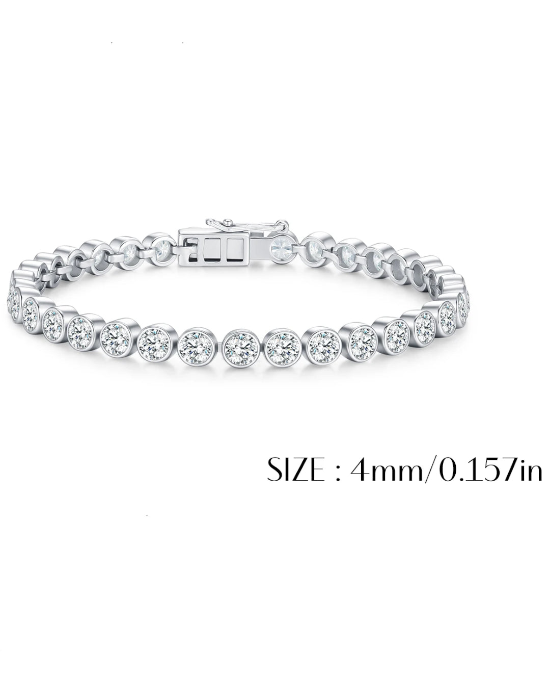 classic round moissanite bracelet