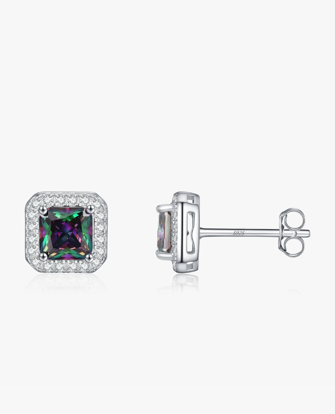 aurora square halo studs