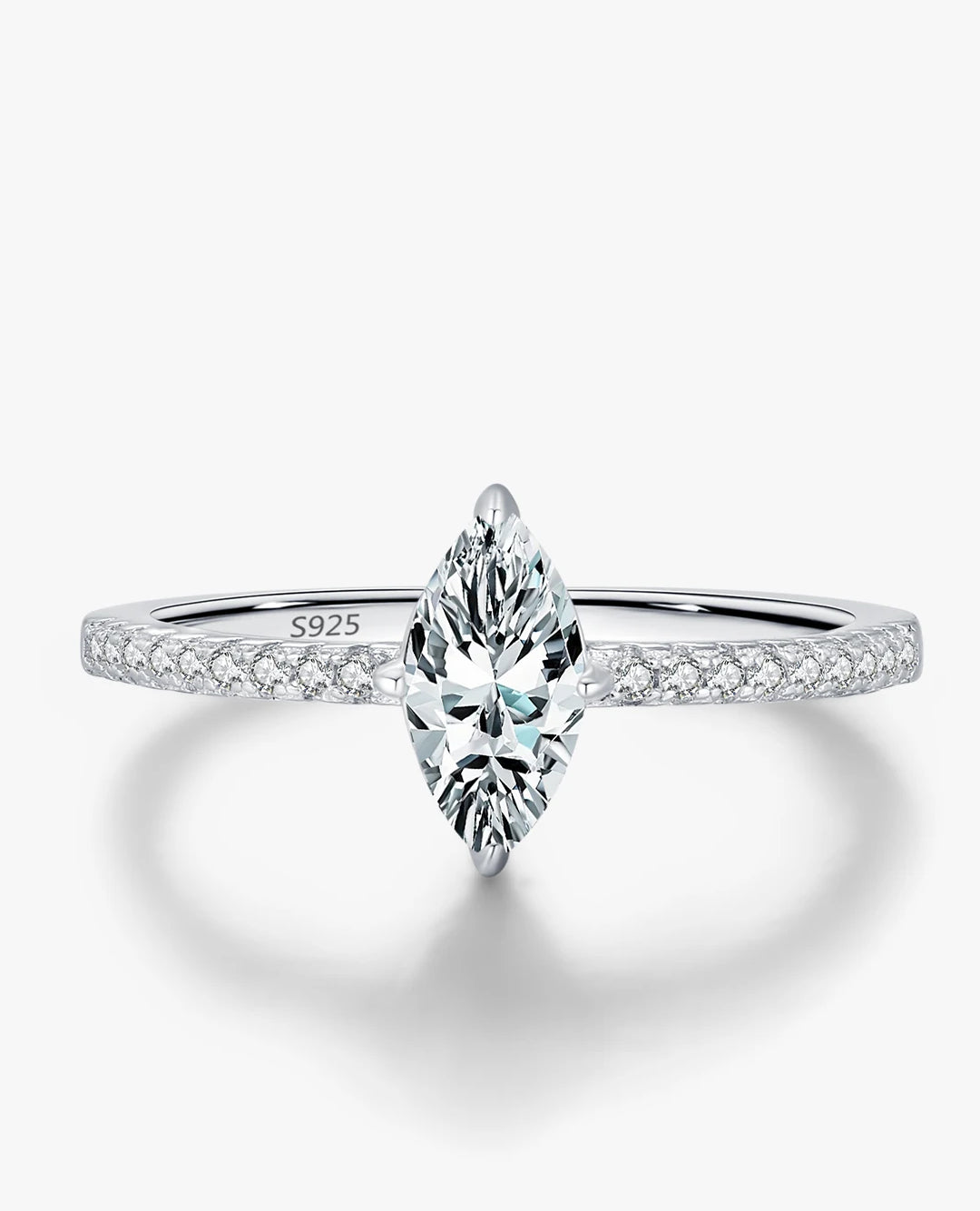 marquise moissanite pavé ring