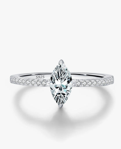 Marquise Moissanite Pavé Ring