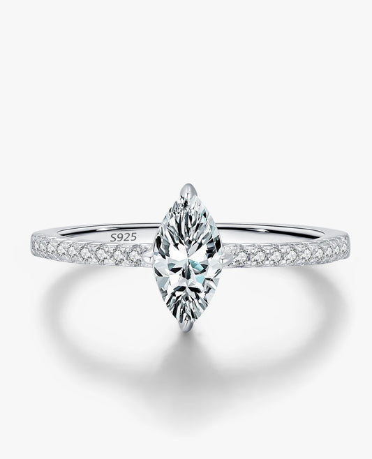 Marquise Moissanite Pavé Ring