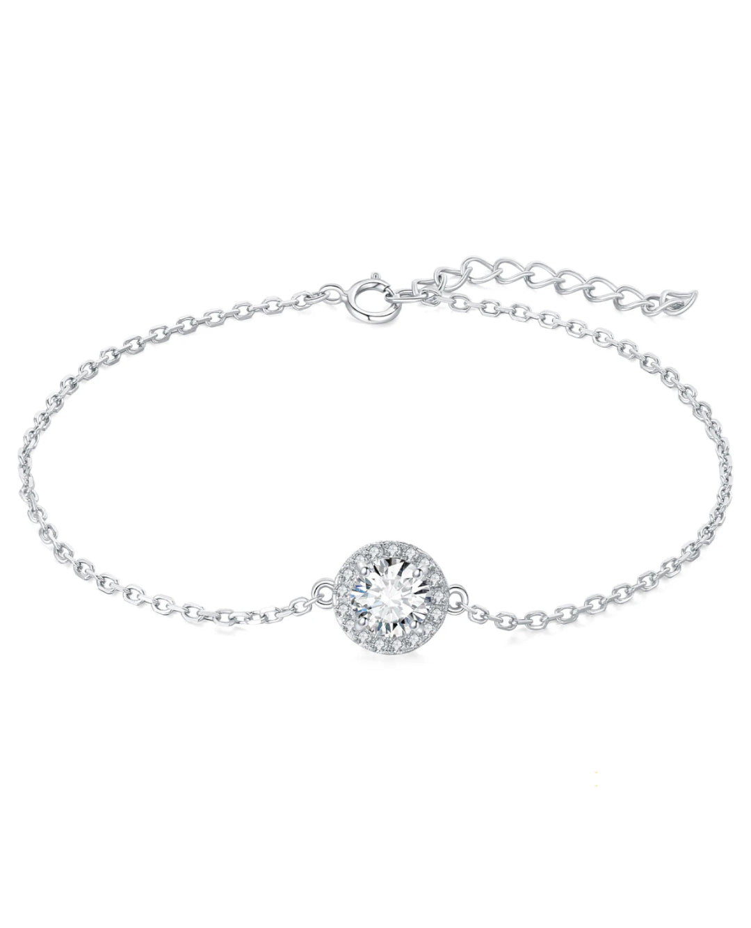 rhodium-plated moissanite bracelet