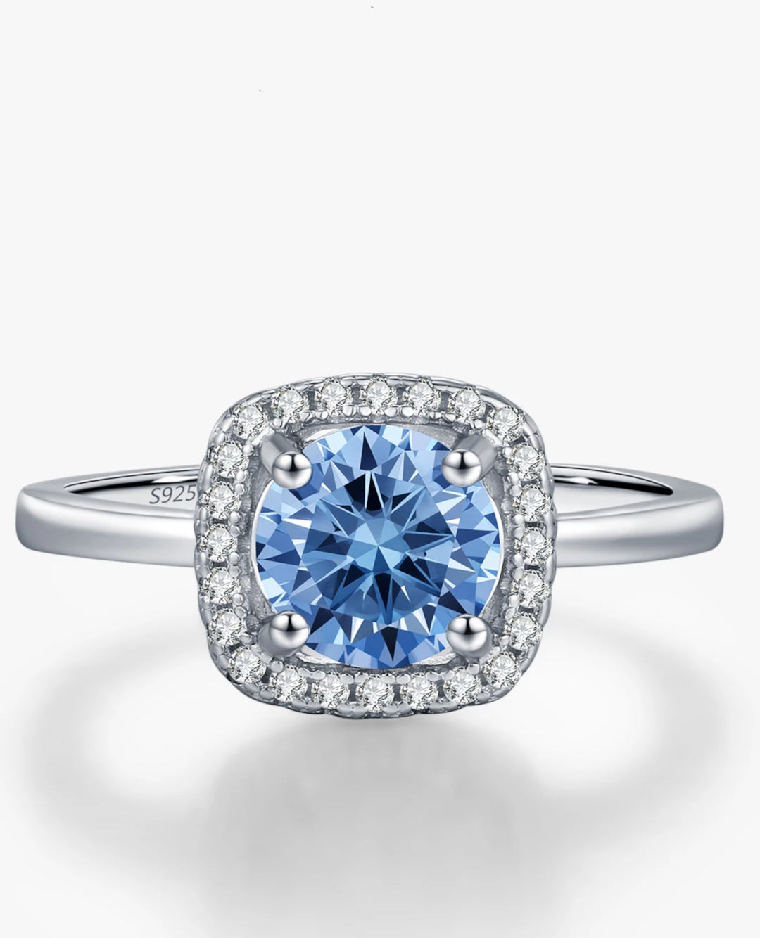 cushion halo moissanite ring