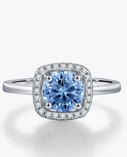 Cushion Halo Moissanite Ring