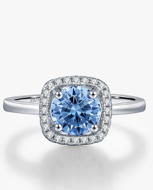 Cushion Halo Moissanite Ring