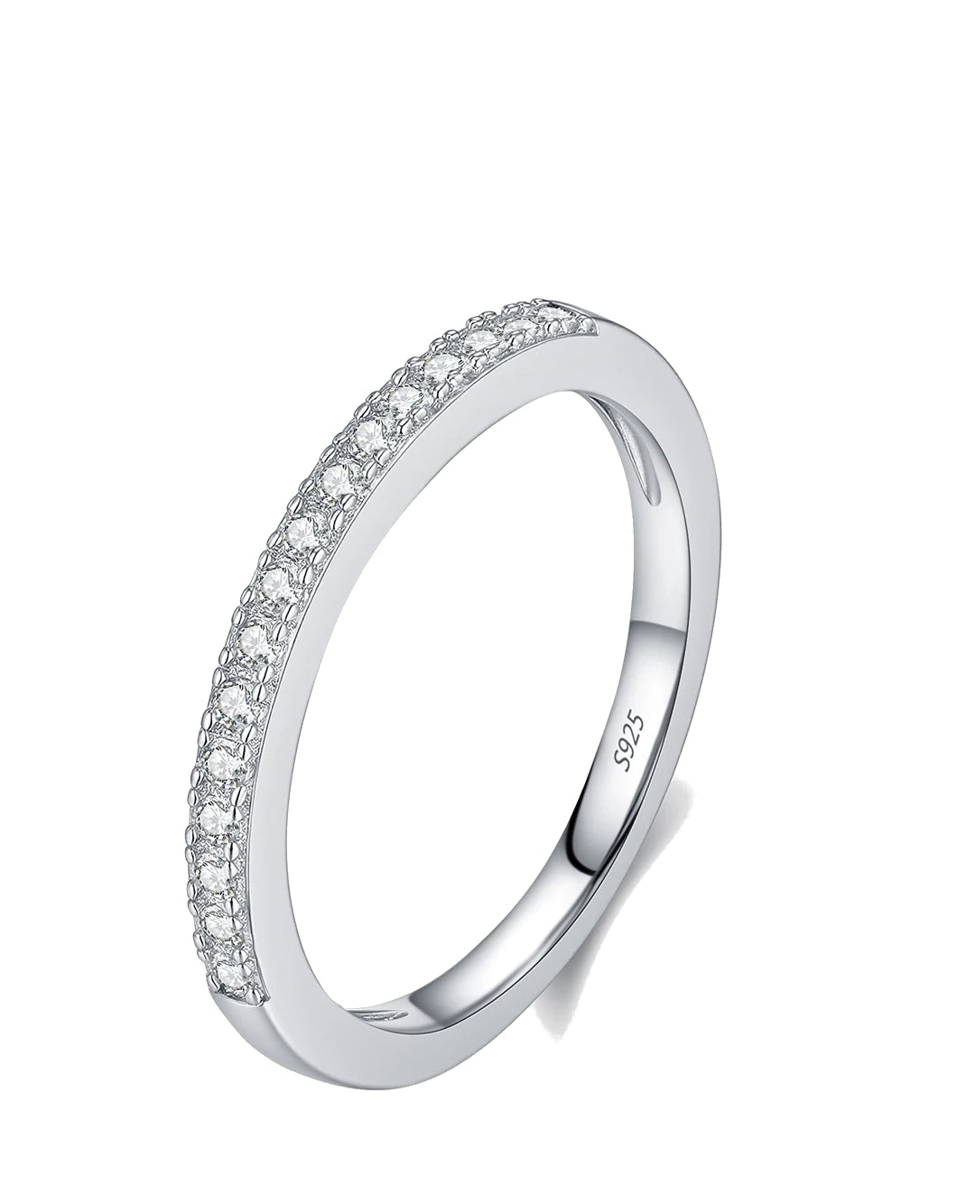 slim sparkle wedding band