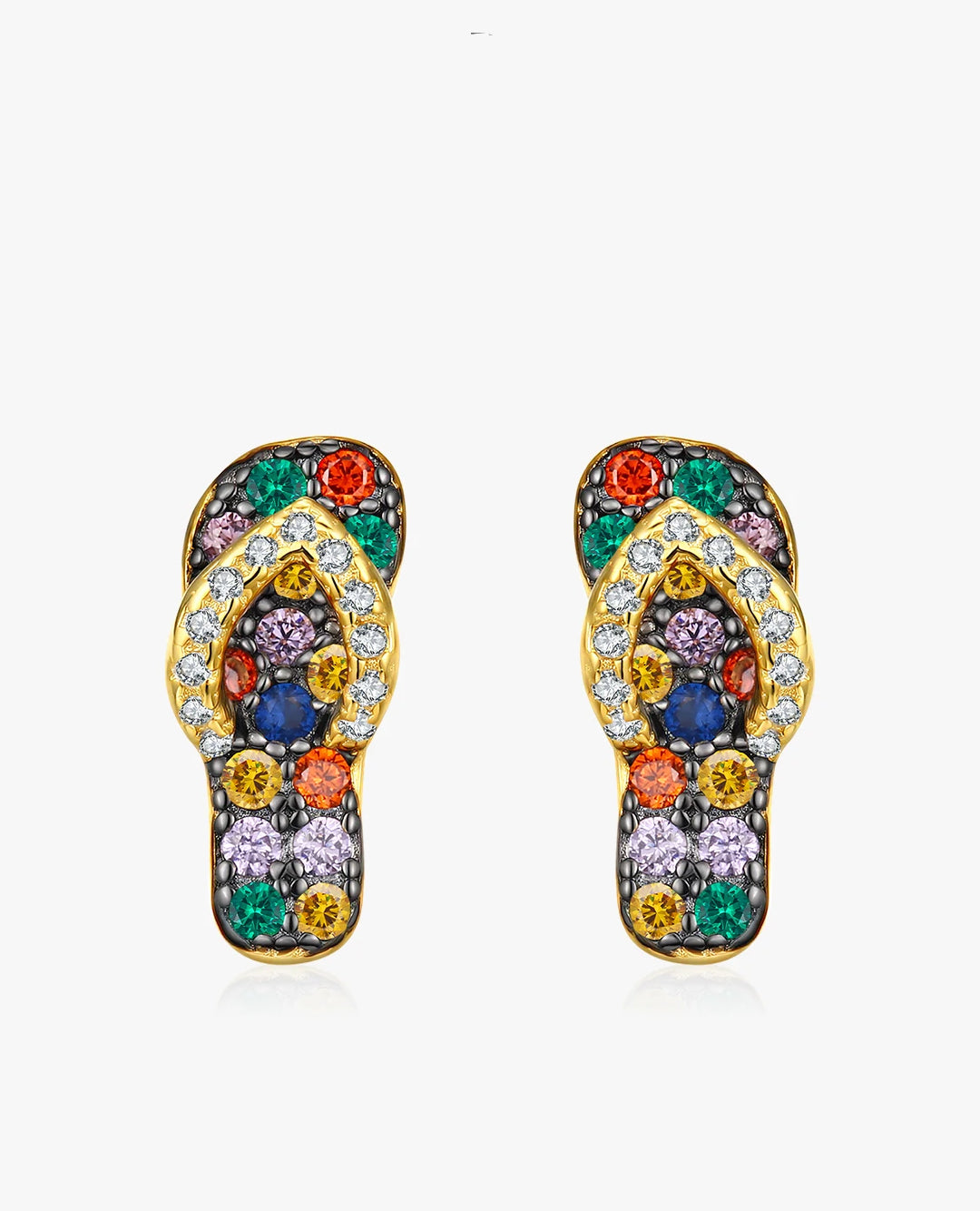 colorful slipper stud earrings