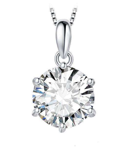 D-Color Round Moissanite Solitaire Pendant