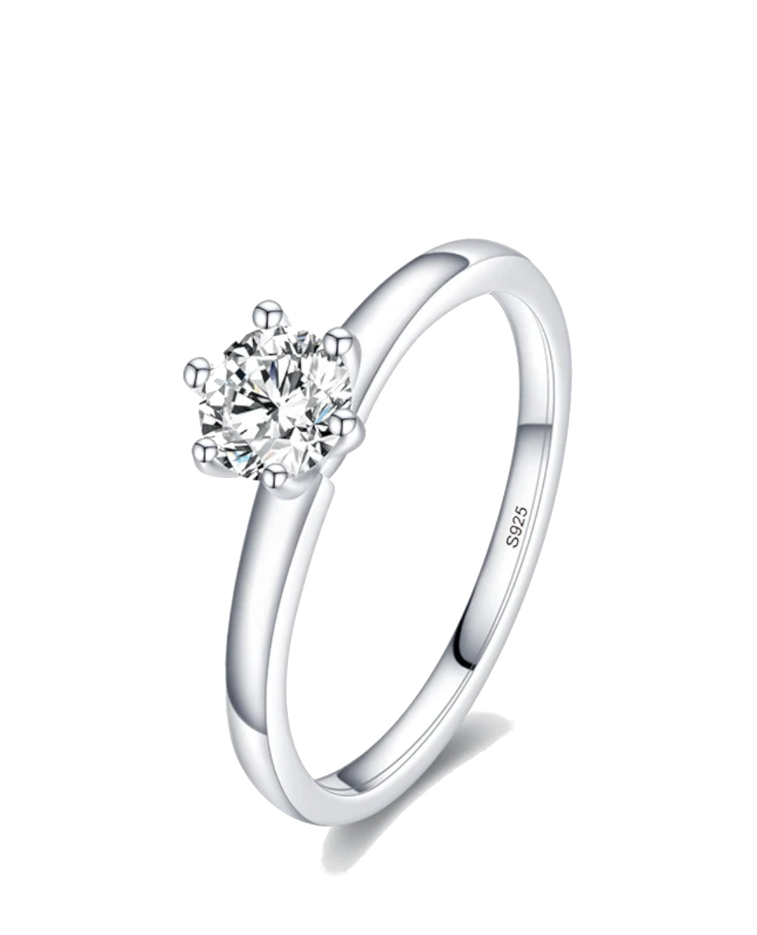 round clear cz prong ring