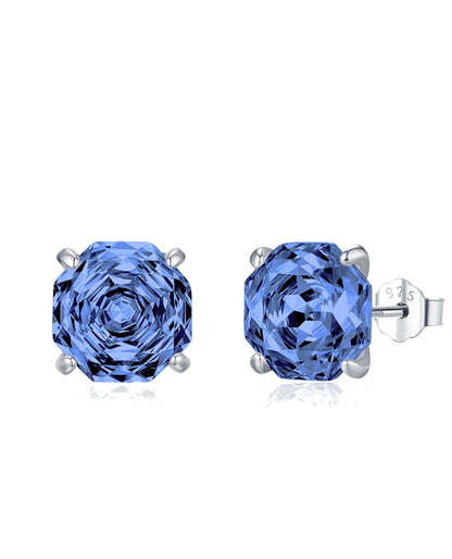 Tanzanite-Blue Zircon Stud Earrings