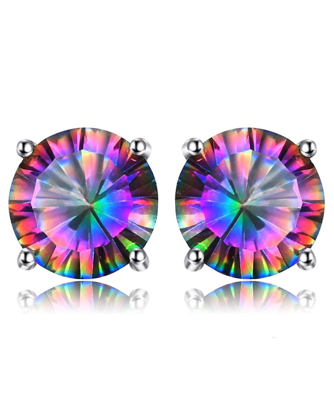 rainbow mystic quartz stud earrings