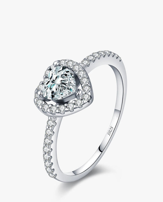 Heart Halo Moissanite Ring