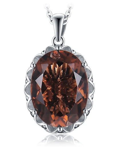8 ct Natural Smoky Quartz Pendant in Sterling Silver
