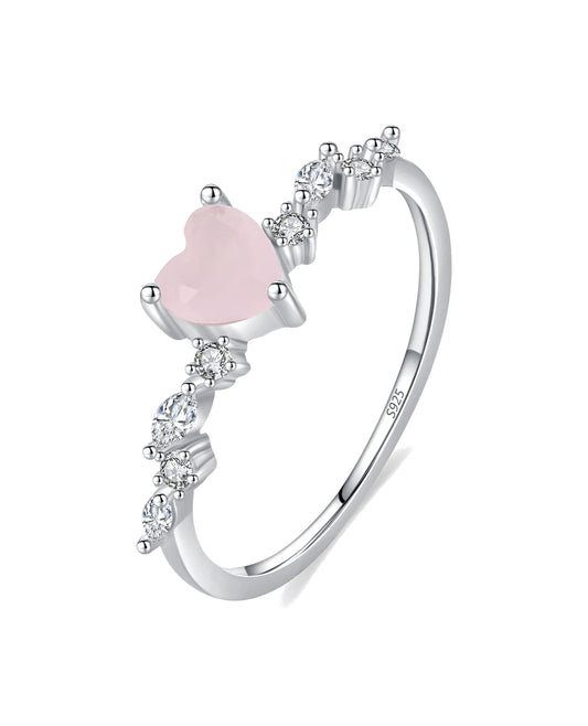 Pink Heart Crystal Ring
