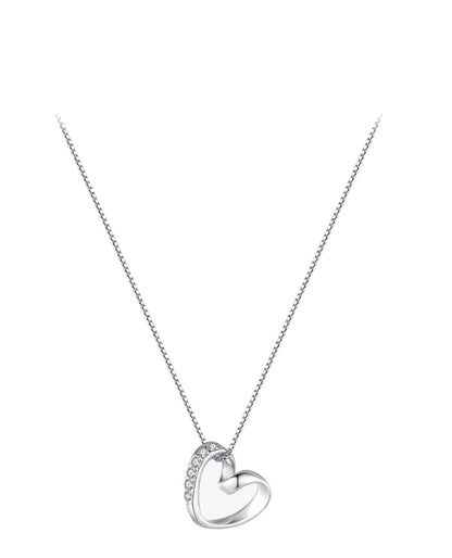 Minimal Heart Necklace with CZ