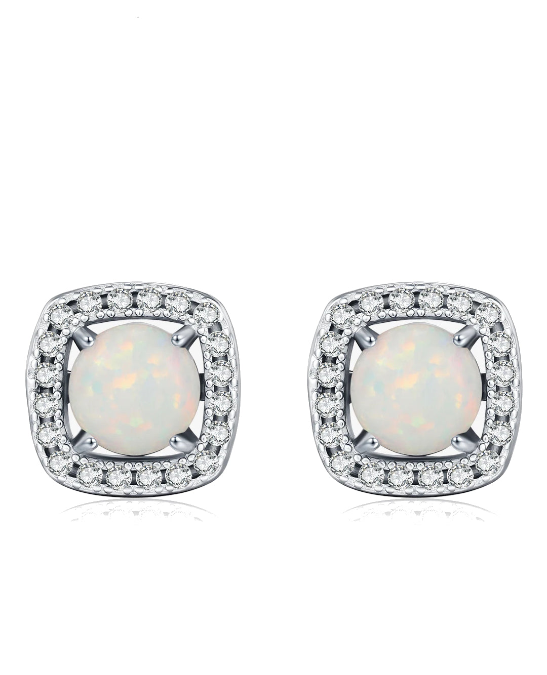 opal glow stud earrings