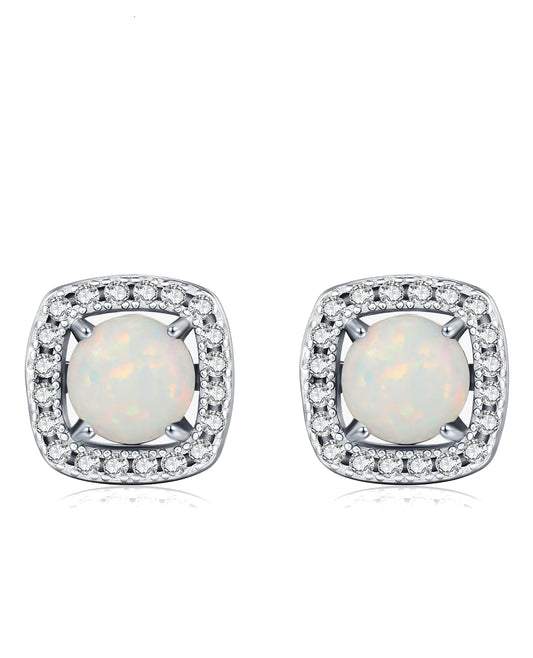 Opal Glow Stud Earrings